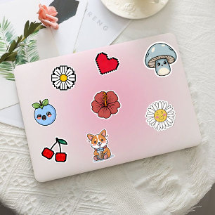 Adesivo com estilo kawaii retrô bonito
