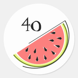 Adesivo com fatia de melancia 40 anos