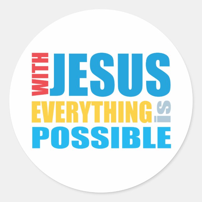 Adesivo Com Jesus tudo é possível (Frente)