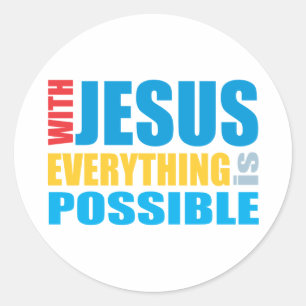 Adesivo Com Jesus tudo é possível