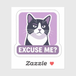 Adesivo Com licença? Meme de Gato – Ilustração Engraçada d