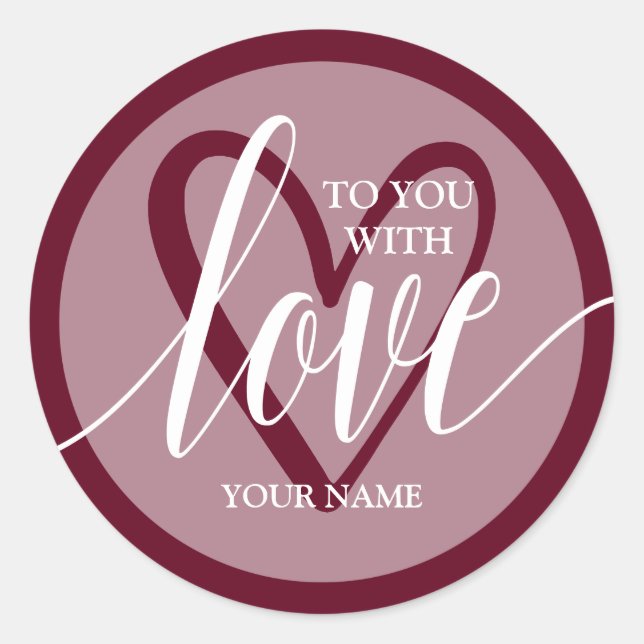 Adesivo Com Love Burgundy (Frente)