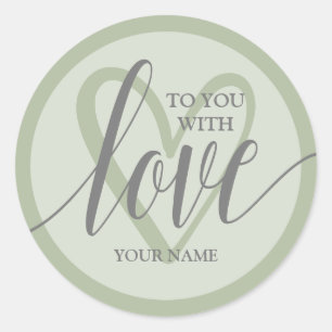 Adesivo Com Love Sage Green