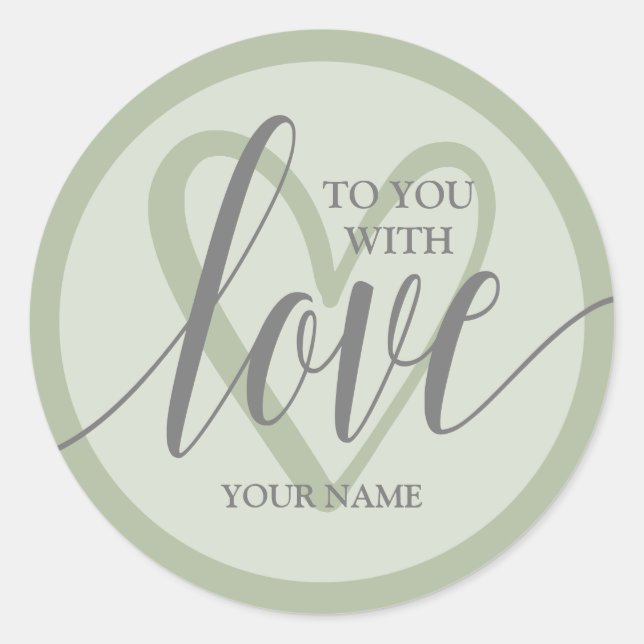 Adesivo Com Love Sage Green (Frente)