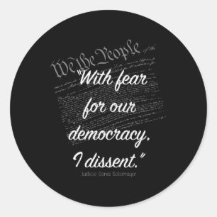 Adesivo Com Medo Da Nossa Democracia, Eu Discordo Do Vinhe