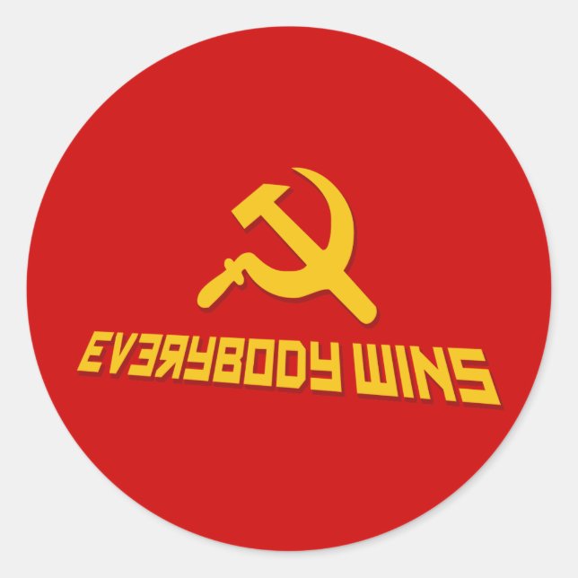 Adesivo Com O Socialismo, Todos Ganham! Sátira governo (Frente)