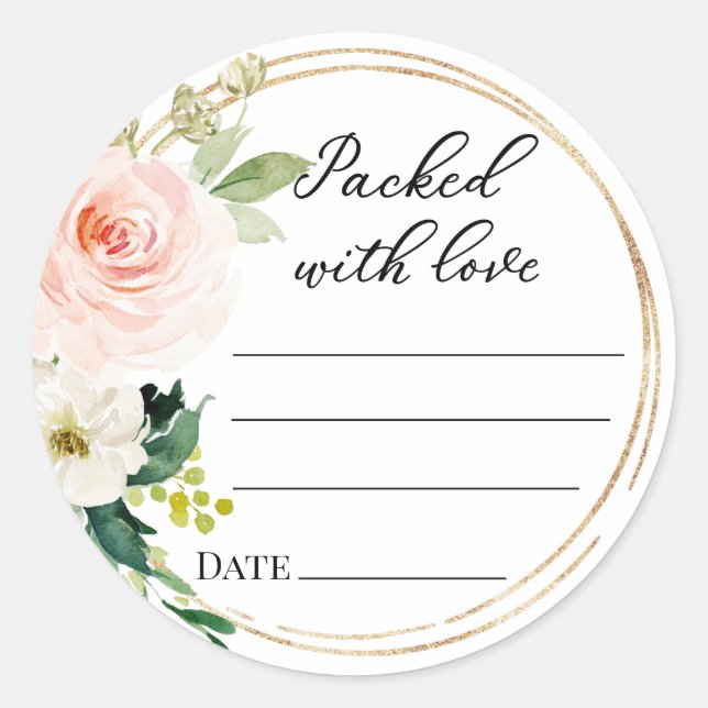 Adesivo Com rótulos florais cor-de-rosa (Frente)