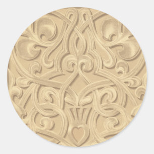 Adesivo com Trabalho de Rolo Dourado Ornamentado
