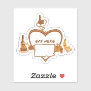 Adesivo Coma aqui o varejo do restaurante saboroso