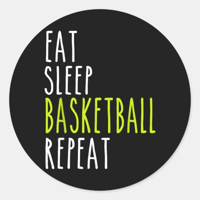 Adesivo Coma Basquete Dormir Repetir (Frente)