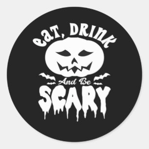 Adesivo Coma, Beba E Seja Assustador Halloween Clássico Re