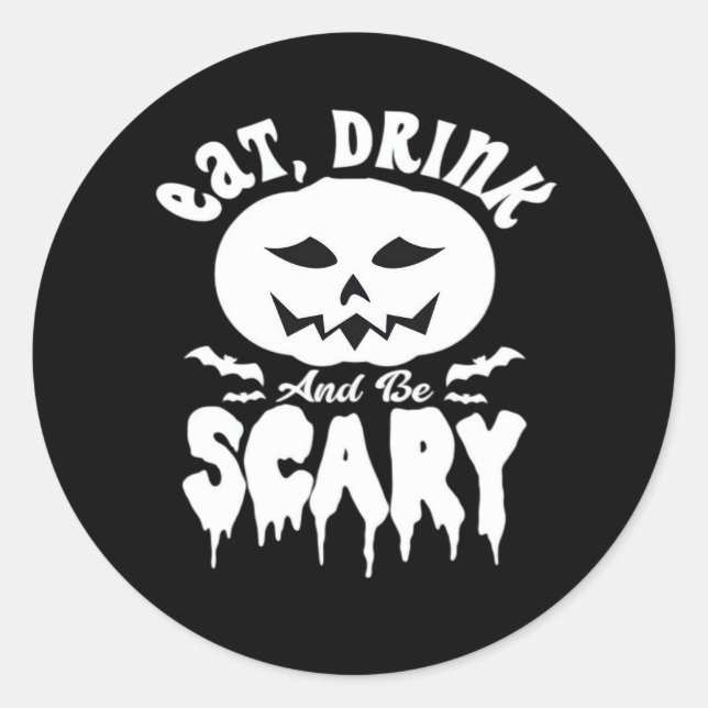 Adesivo Coma, Beba E Seja Assustador Halloween Clássico Re (Frente)