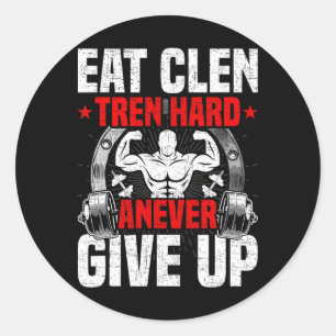 Adesivo Coma Clen Tren Duro Nunca Desista do Bodybuilding 