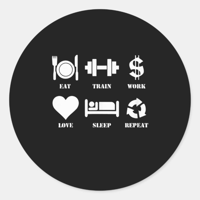 Adesivo Coma Comboio Trabalho Adormecer Sono Repetir Giro  (Frente)