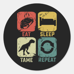 Adesivo Coma Dorme Domar Repita Dinossauro Jogos Geektásti