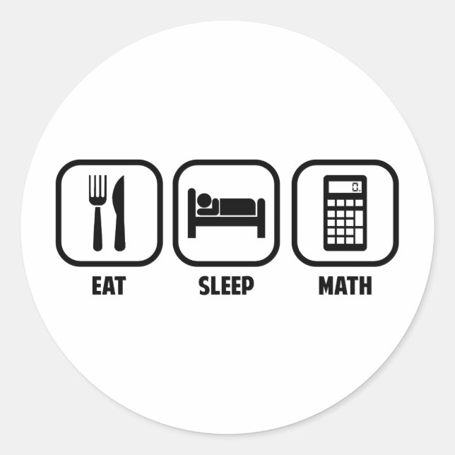 ADESIVO COMA, DORME, MATEMÁTICA (Frente)