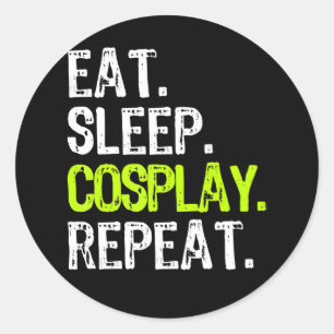 Adesivo coma dormir cosplay repetir cosplayer