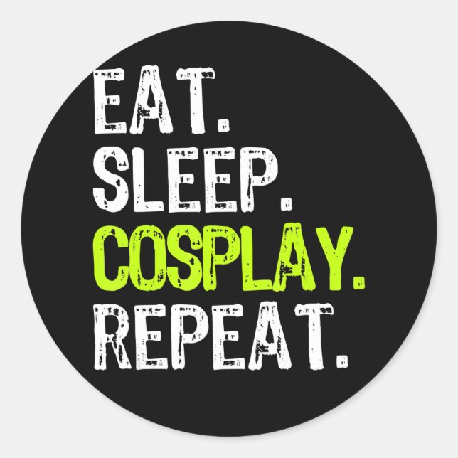 Adesivo coma dormir cosplay repetir cosplayer (Frente)