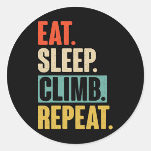 Adesivo Coma Dormir Escalar Repetir - Divertido Retro Vint