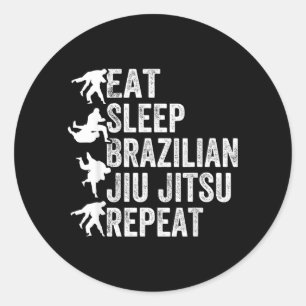 Adesivo Coma Dormir Jiu Jitsu Brasileiro Repita - Brasilei