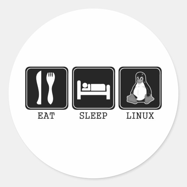 Adesivo Coma. Durma. Linux. (Frente)