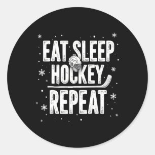 Adesivo Coma Hockey com Sono Repete Feriado Engraçado Espo