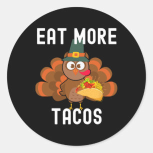 Adesivo Coma Mais Tacos Peru Silly Dia de Ação de Graças d