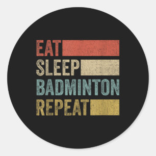 Adesivo Coma o Badminton do Sono Repetir Retro Engraçado B