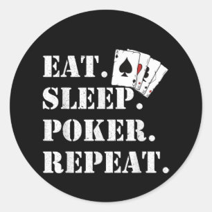 Adesivo Coma o pôquer do sono Repetir Casino dizendo pôq