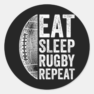 Adesivo Coma o Rugby do Sleep Repete o Rugby para Homens