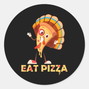 Adesivo Coma Pizza Turquia Adulto Vegan Engraçado Ação de