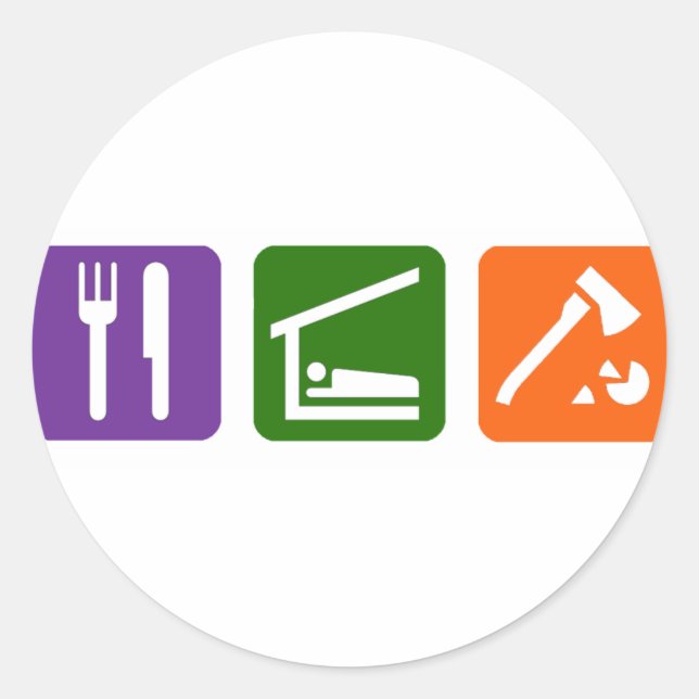 Adesivo Coma Sleep Cortando Madeira (Frente)