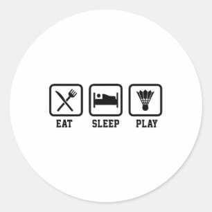 Adesivo Coma Sleep Jogue Badminton Player Shuttle Sports S