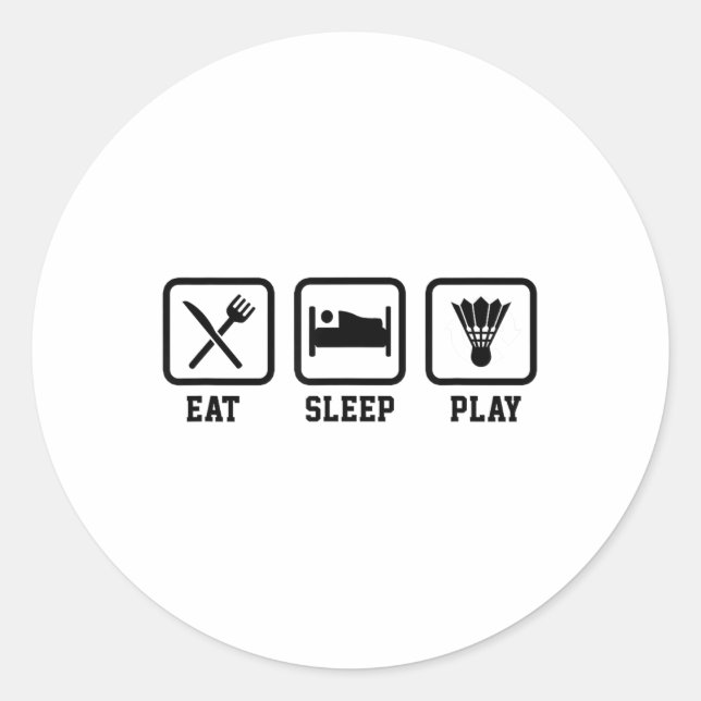 Adesivo Coma Sleep Jogue Badminton Player Shuttle Sports S (Frente)