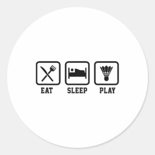 Adesivo Coma Sleep Jogue Badminton Player Shuttle Sports S