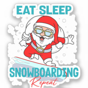 Adesivo Coma Snowboard Repetitiva Festa de Natal Legal