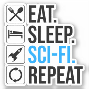 Adesivo Coma uma repetição Sci-Fi para dormir