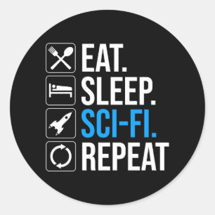 Adesivo Coma uma repetição Sci-Fi para dormir