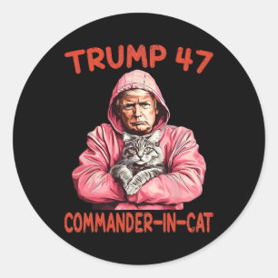 Adesivo Comandante De Trump Em Gato Engraçado E Trump