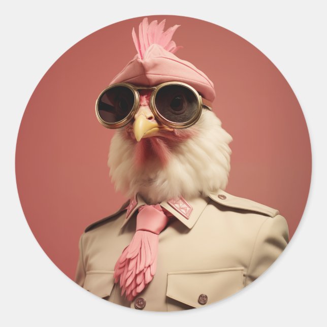 Adesivo Comandante do frango na moda Páscoa (Frente)