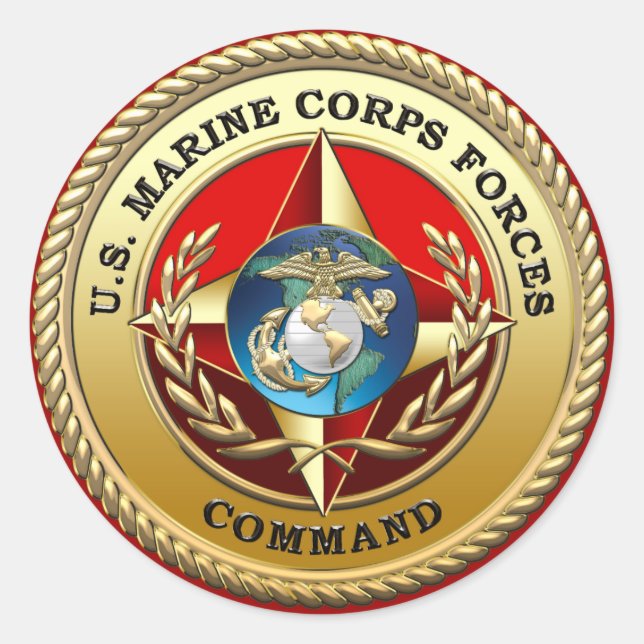 Adesivo Comando das Forças Armadas dos EUA (MARFORCOM) [3D (Frente)