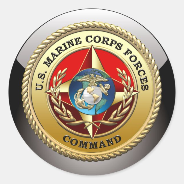 Adesivo Comando das Forças Armadas dos EUA (MARFORCOM) [3D (Frente)