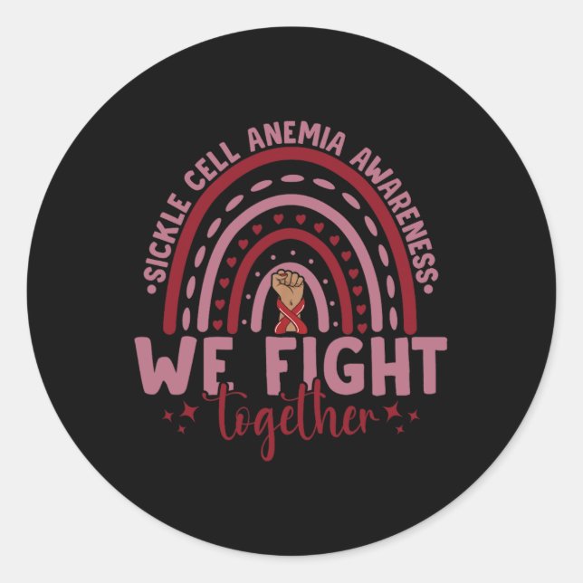 Adesivo Combatemo-Nos Juntos Com A Anemia Das Células Fals (Frente)