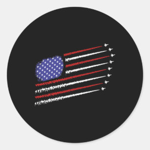 Adesivo Combatendo Jatos Com Bandeira Americana 4 De Julho
