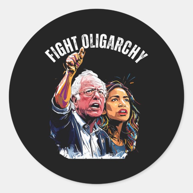 Adesivo Combater Oligarchy Bernie Sanders E A Liberdade Ao (Frente)