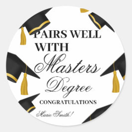 Adesivo Combina bem com um presente de formatura de mestra