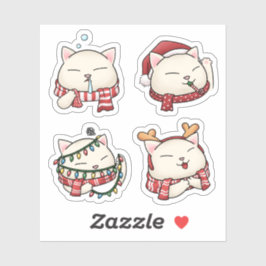 Adesivo Combinação de Gato de Natal Engraçado
