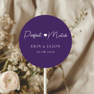 Adesivo Combinação Perfeita! Casamento roxo, simples, eleg