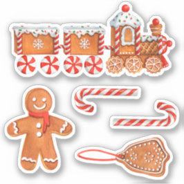 Adesivo Comboio de pão de Natal e canas doces
