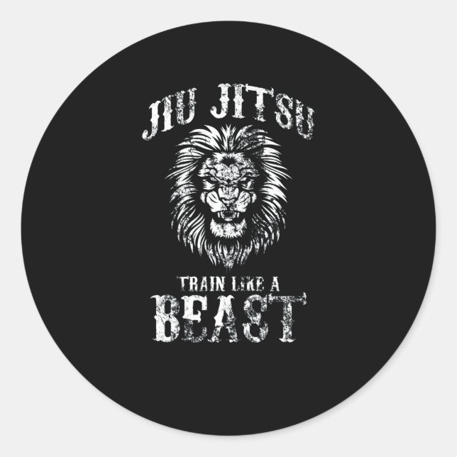 Adesivo Comboio Jiu Jitsu como uma besta BJJ aflita (Frente)